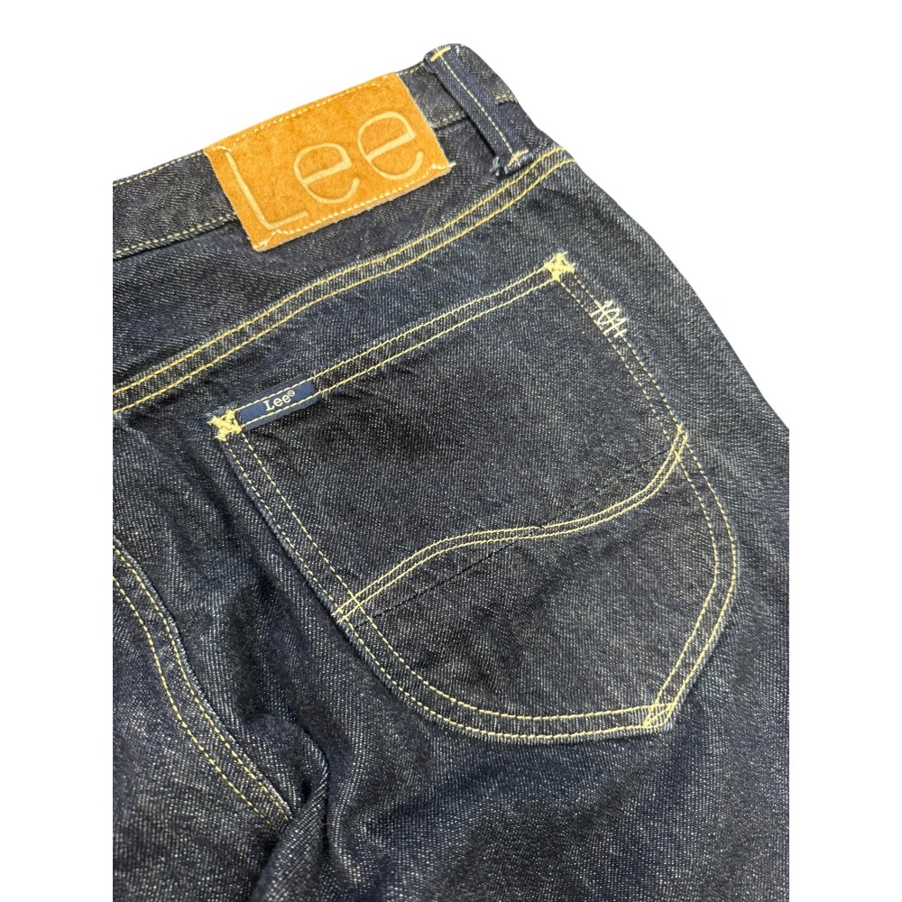 Lee 101+ Selvedge Jeans Mens 32 Dark Blue Indigo Excellent Premium Denim Pants - Picture 5 of 16